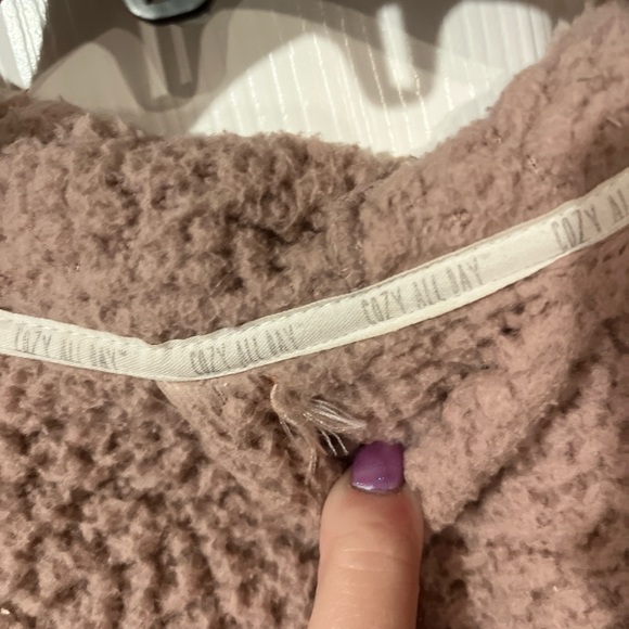 Cozy All Day Dusty Pink Open Front Sherpa Style Cardigan Women’s 2X - Picture 2 of 14